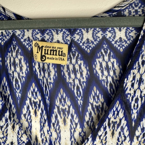 Show Me Your MuMu sheer top in Blue Design size Medium - Picture 2 of 3